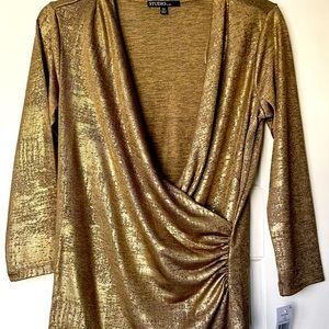 Gold holiday top. Brand new!